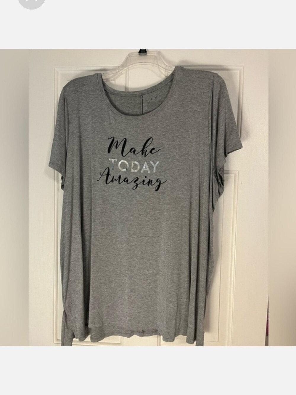 LIVI Active - Heather Gray Women’s Crew Neck Top,Sz.26W/28W